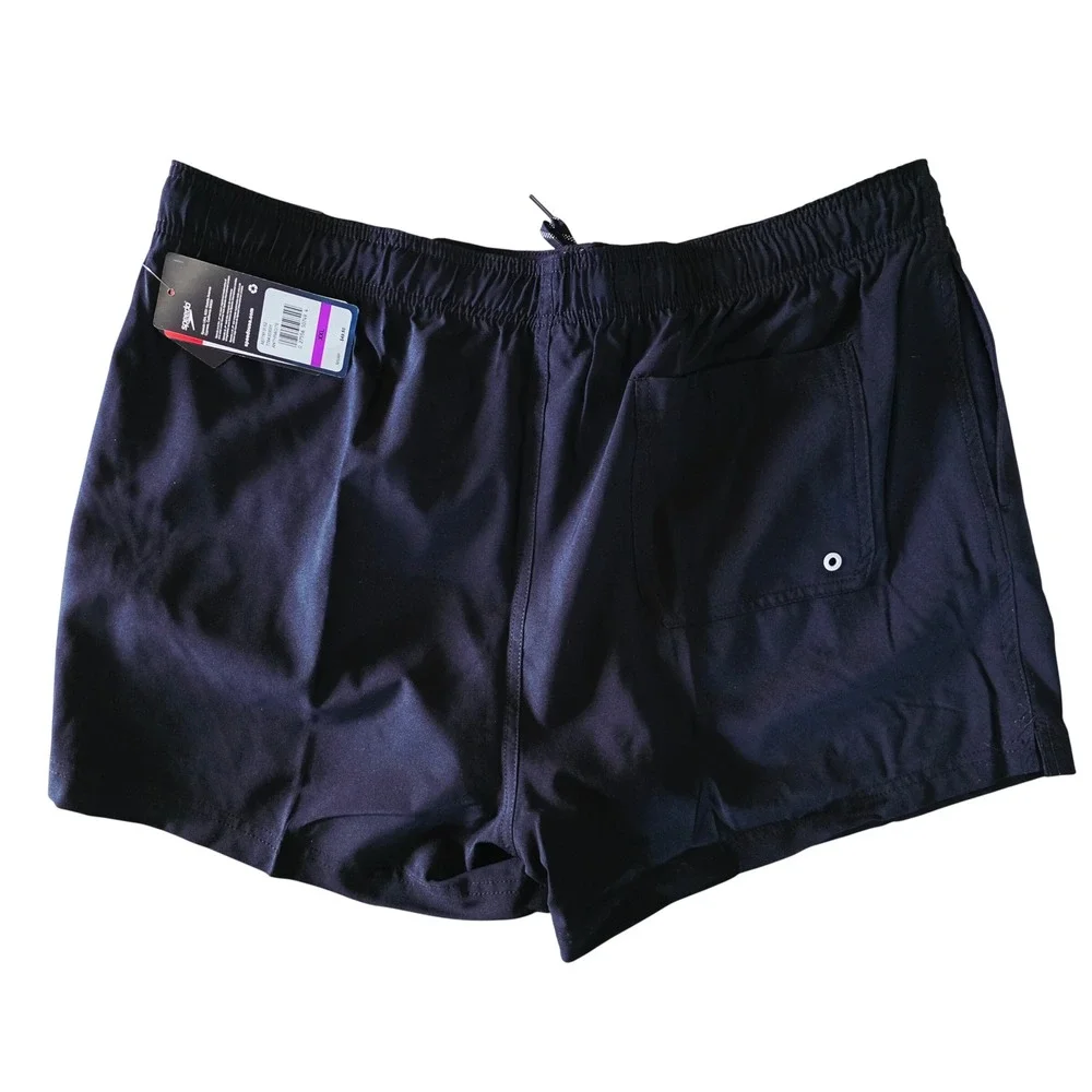 Speedo Mens XXL  Redondo Edge Volley Swim Trunks Anthracite Black NWT $50